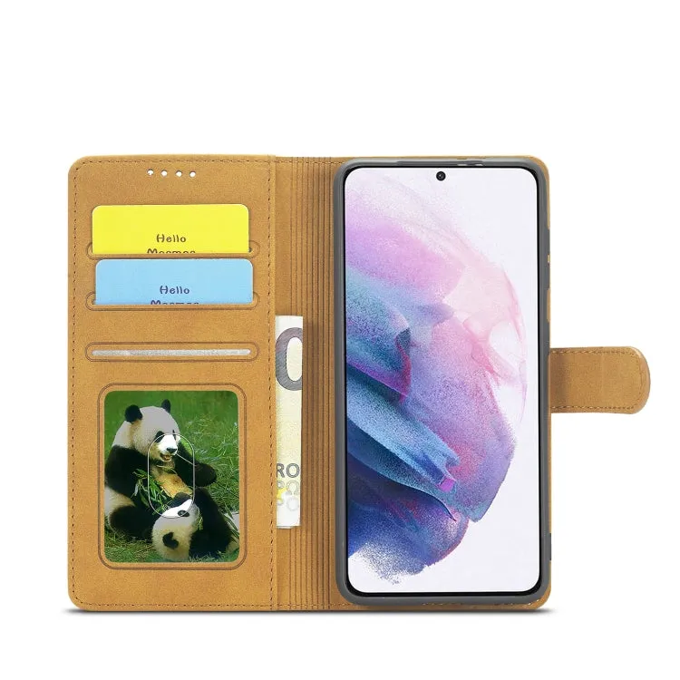 For Samsung Galaxy S21  5G Frosted Anti-theft Brush Horizontal Flip Leather Case with Holder