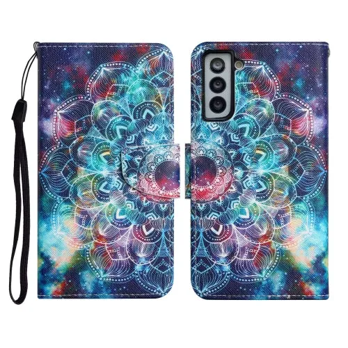 For Samsung Galaxy S21  5G Painted Pattern Horizontal Flip Leather Case with Holder  Card Slot