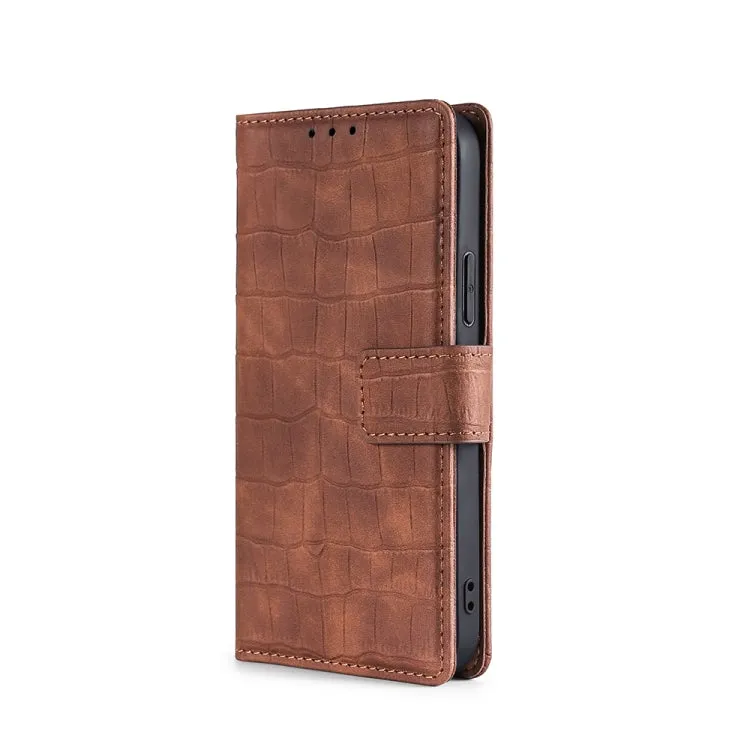 For Samsung Galaxy S21  5G Skin Feel Crocodile Texture Magnetic Clasp Horizontal Flip PU Leather