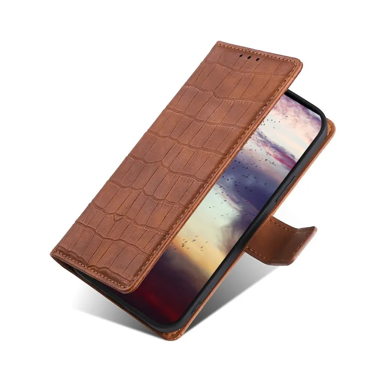 For Samsung Galaxy S21  5G Skin Feel Crocodile Texture Magnetic Clasp Horizontal Flip PU Leather