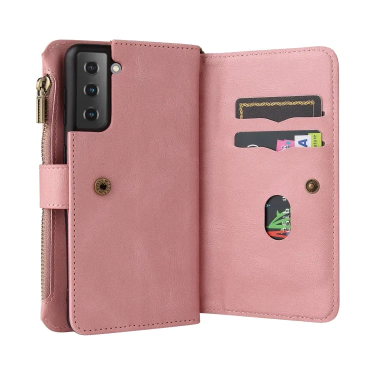 For Samsung Galaxy S21  5G Skin Feel PU   TPU Horizontal Flip Leather Case with Holder  15