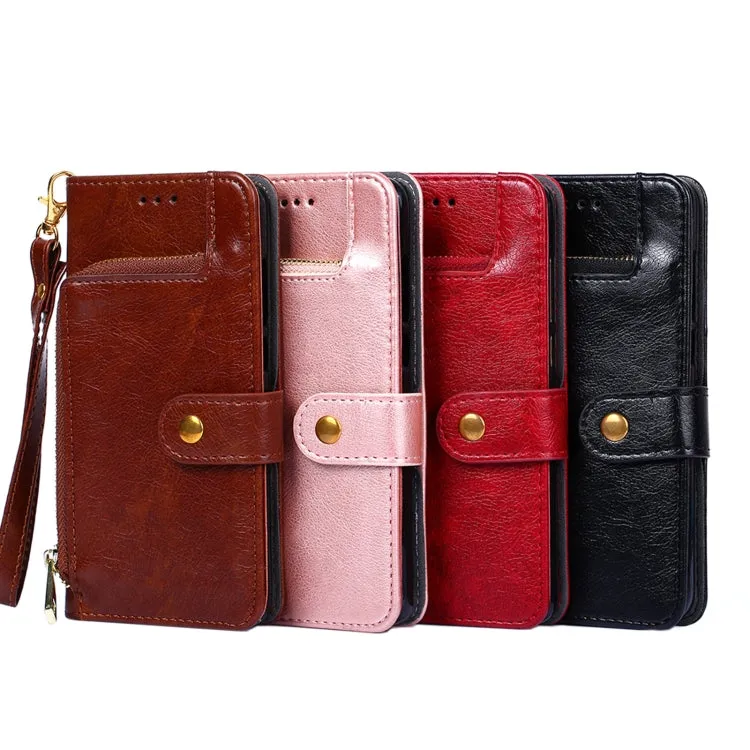 For Samsung Galaxy S21  5G Zipper Bag PU   TPU Horizontal Flip Leather Case with Holder  Card