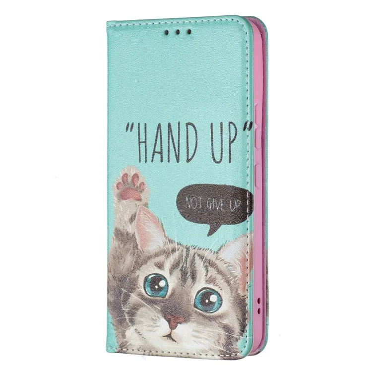For Samsung Galaxy S22 5G Colored Drawing Pattern Invisible Magnetic Horizontal Flip Phone Leather