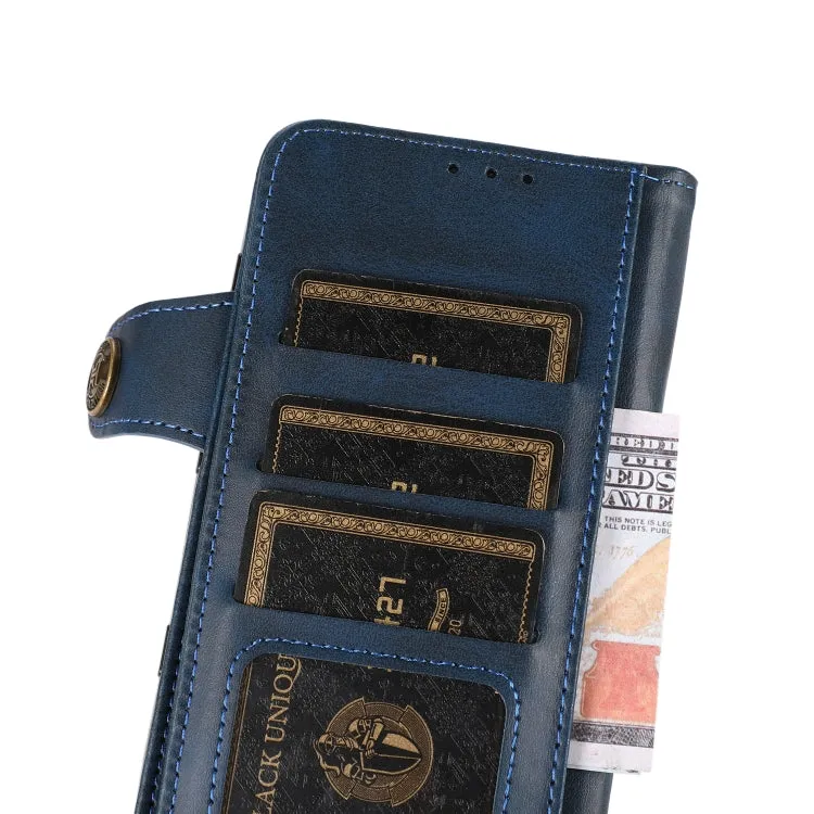 For Samsung Galaxy S22 5G KHAZNEH Dual-Splicing Cowhide Texture Horizontal Flip Leather Case with