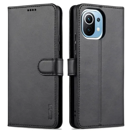 For Xiaomi Mi 11 AZNS Skin Feel Calf Texture Horizontal Flip Leather Case with Card Slots