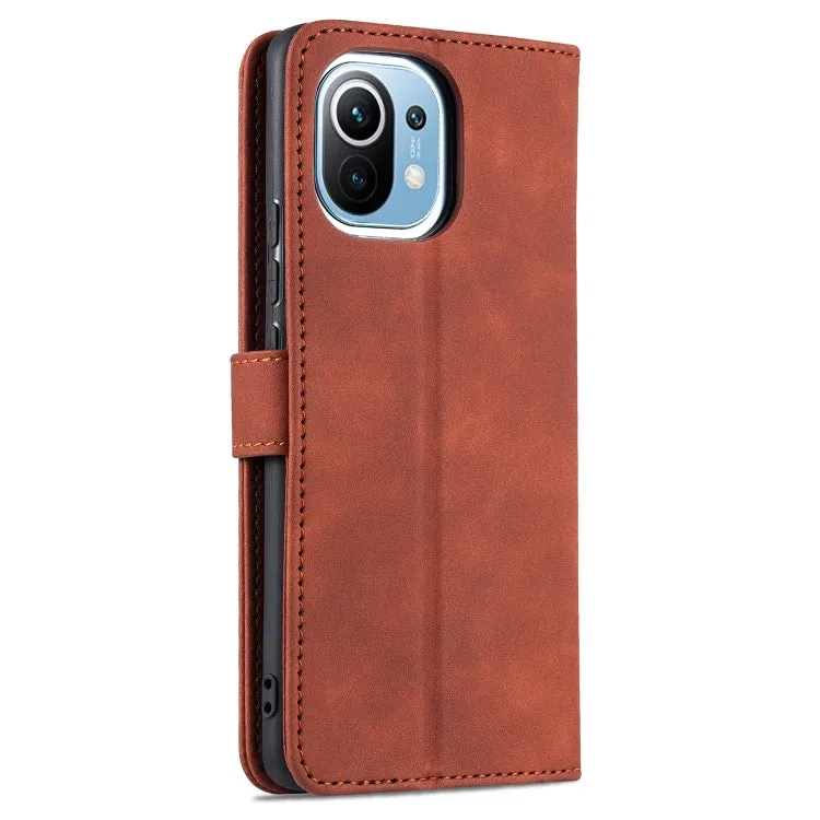 For Xiaomi Mi 11 AZNS Skin Feel Calf Texture Horizontal Flip Leather Case with Card Slots