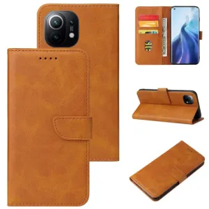 For Xiaomi Mi 11 Calf Texture Buckle Horizontal Flip Leather Case with Holder  Card Slots