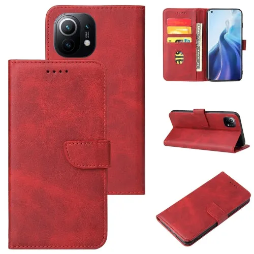 For Xiaomi Mi 11 Calf Texture Buckle Horizontal Flip Leather Case with Holder  Card Slots