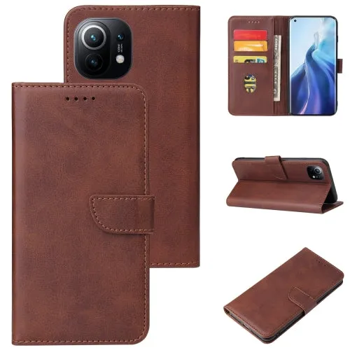 For Xiaomi Mi 11 Calf Texture Buckle Horizontal Flip Leather Case with Holder  Card Slots