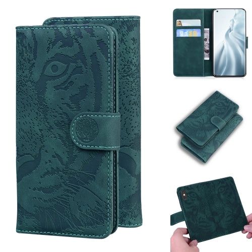 For Xiaomi Mi 11 Tiger Embossing Pattern Horizontal Flip Leather Case with Holder  Card Slots