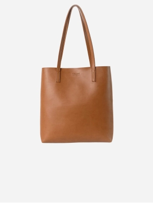 Georgia Unisex Apple Leather Tote Vegan Bag | Brown