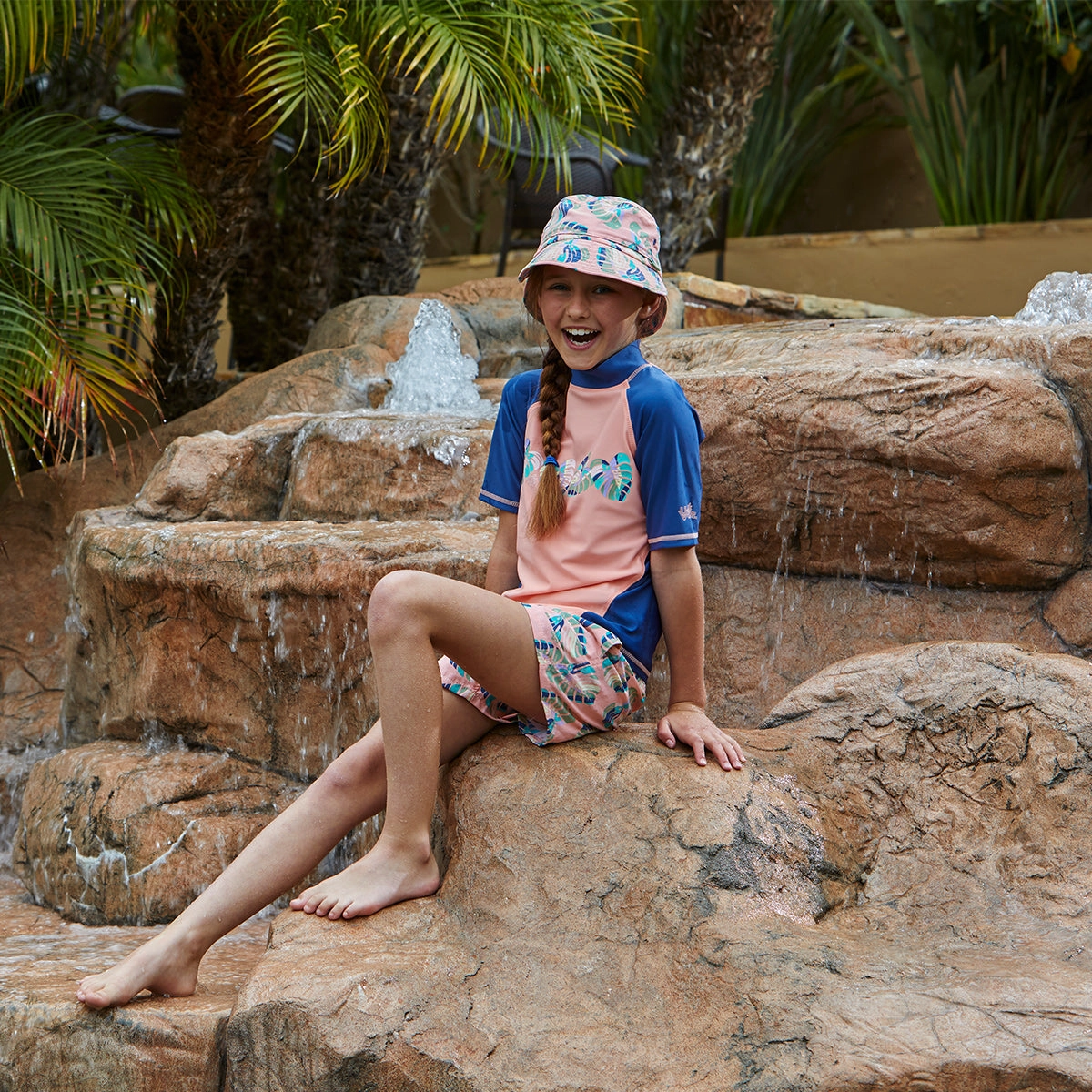 Girl's Short Sleeve Sport Sun & Swim Shirt
