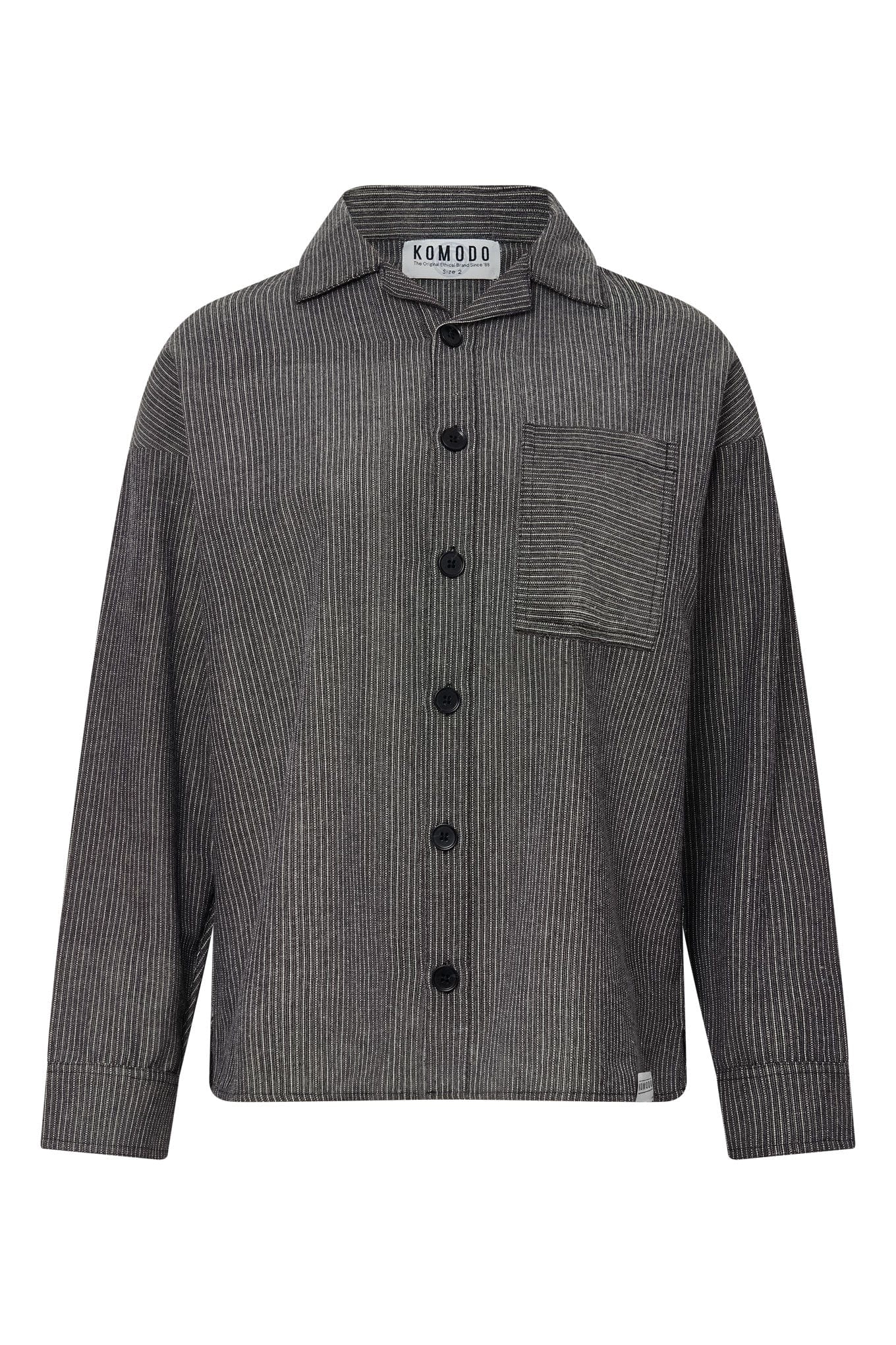 Hanako Women's Organic Cotton Shirt | Monochrome Stripe