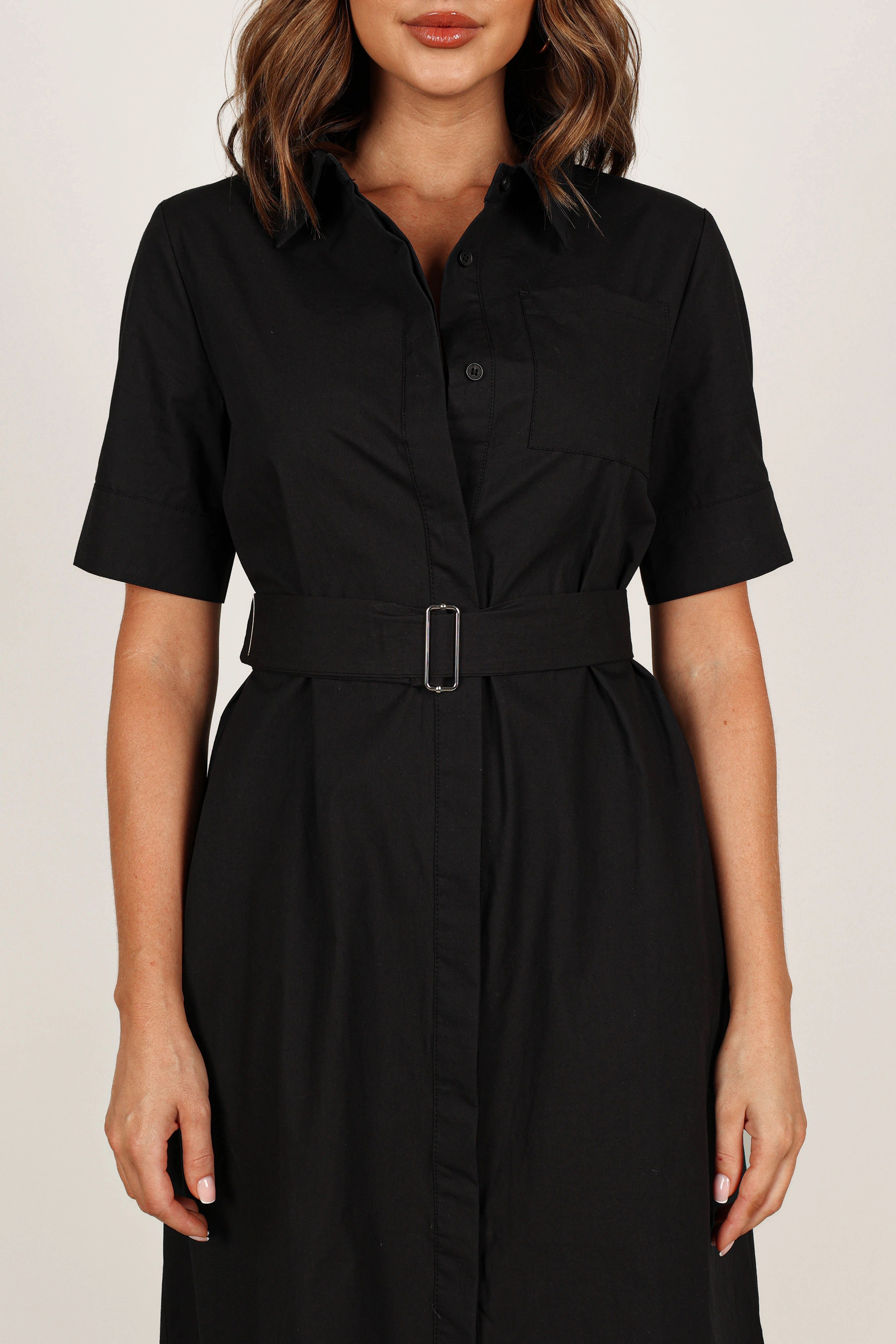 Kamal Midi Belted Dress - Black