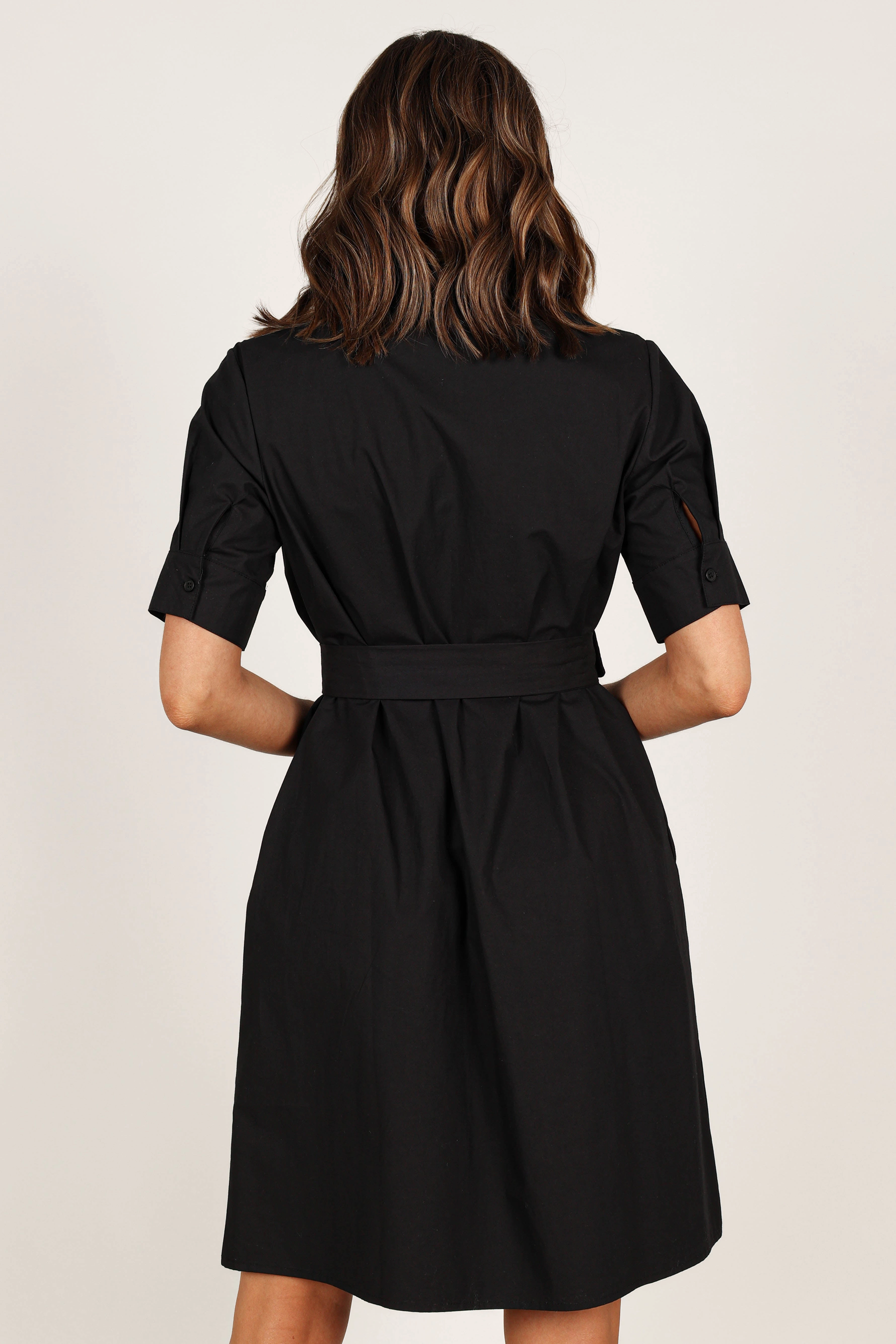 Kamal Midi Belted Dress - Black