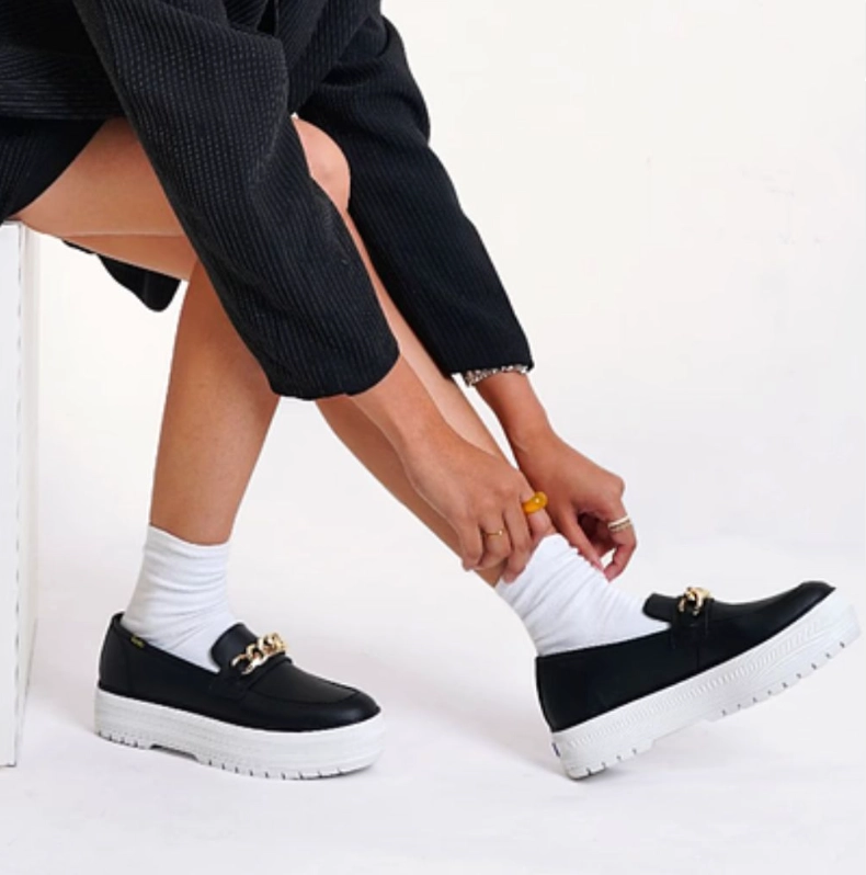 Keds Triple Decker Loafer Lug Black Gold