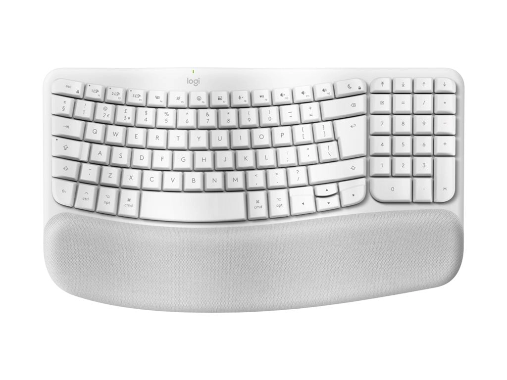 Logitech Ergo Series Wave Keys for Mac - Keyboard - wireless - Bluetooth LE - QWERTY - US - off-white 920-012402