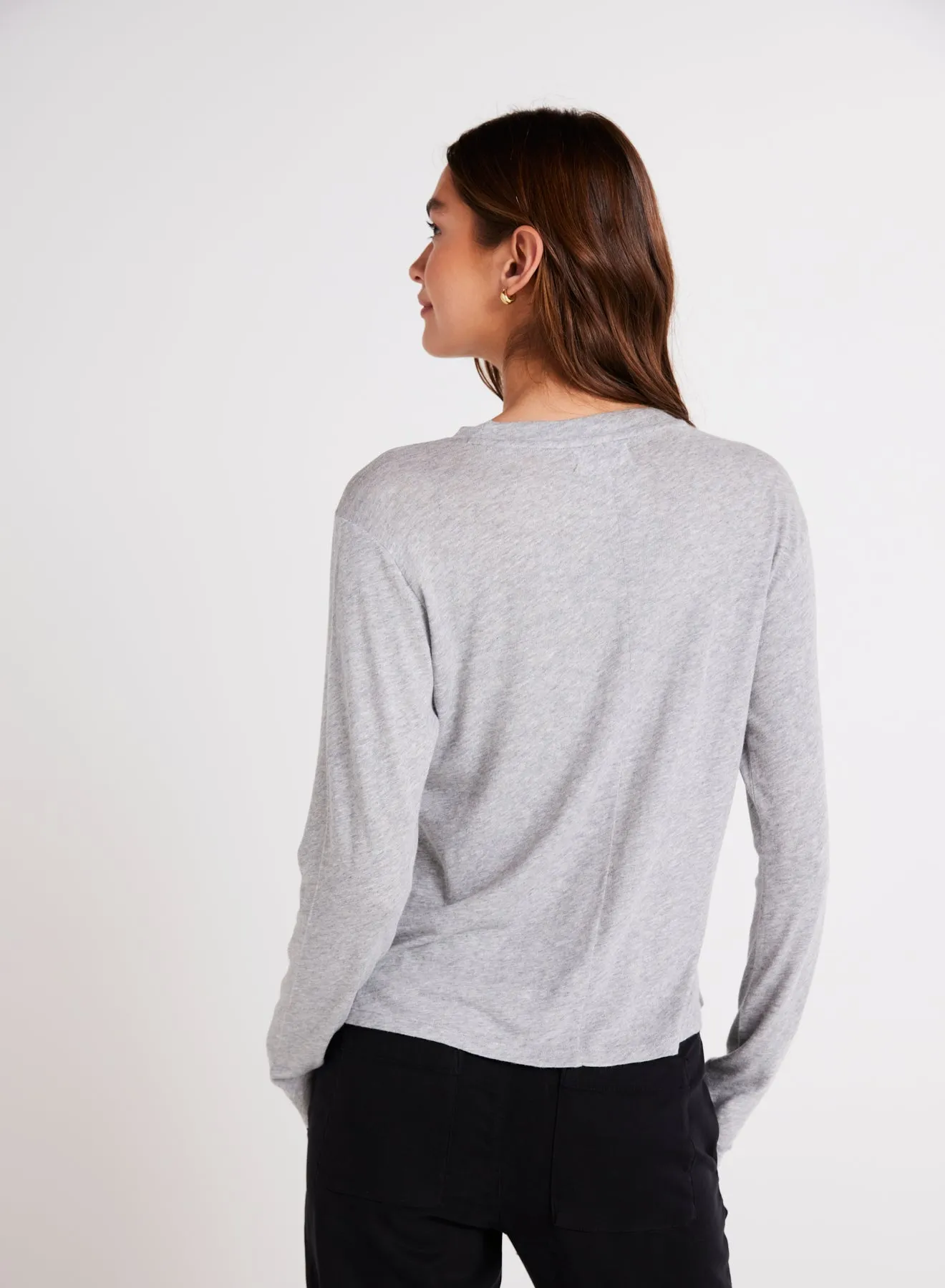 Long Sleeve Crew Neck Tee - Heather Ash