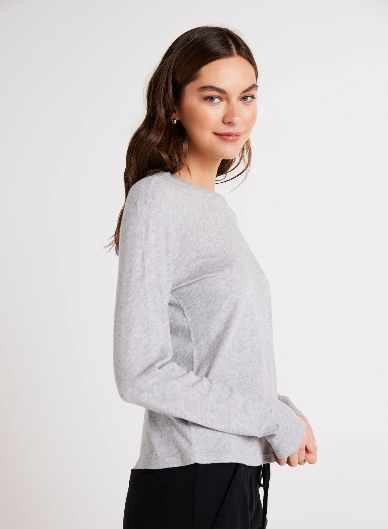 Long Sleeve Crew Neck Tee - Heather Ash