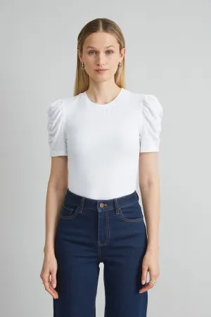 Puff Sleeve Rib Knit