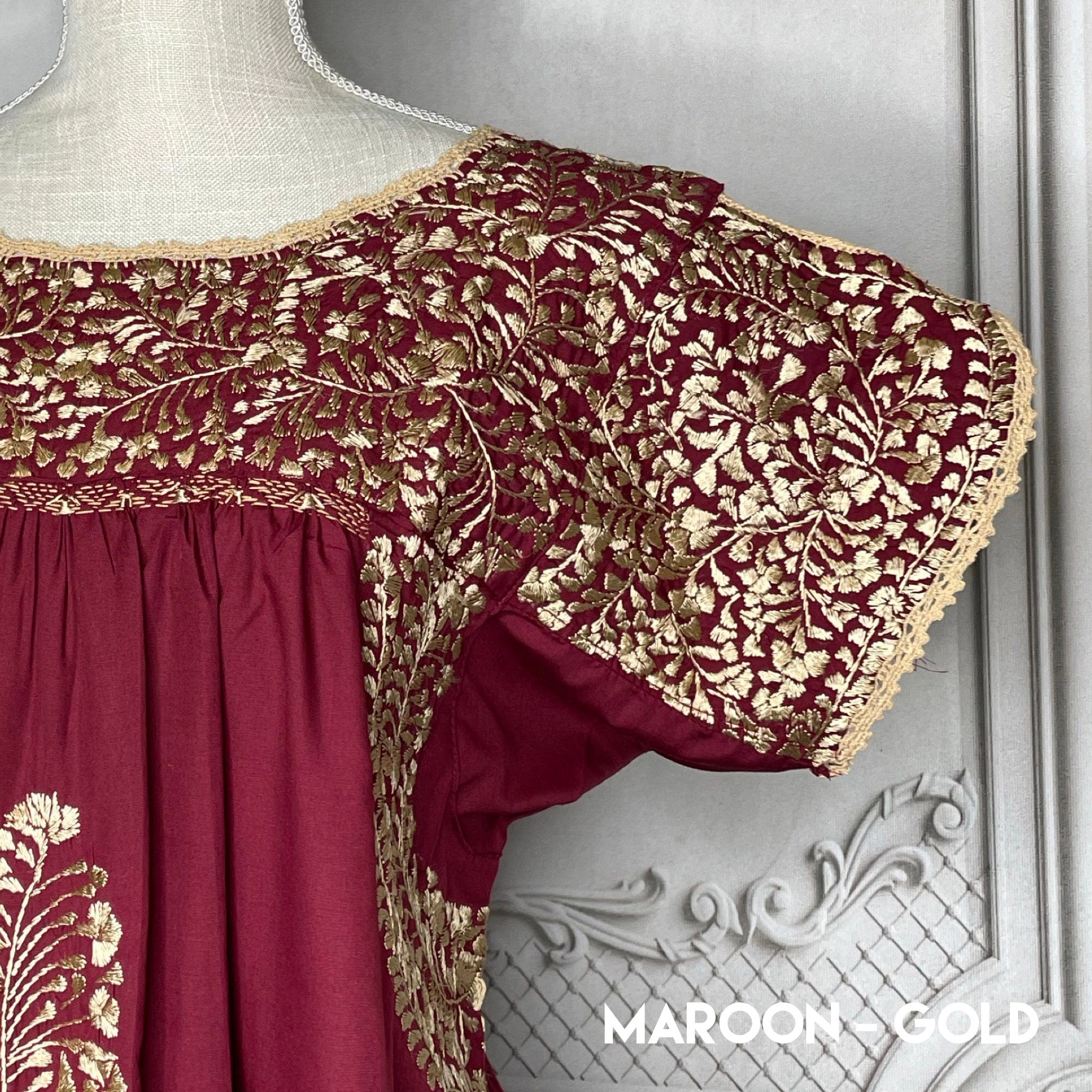 San Antonino Gala Dress - Long Maroon