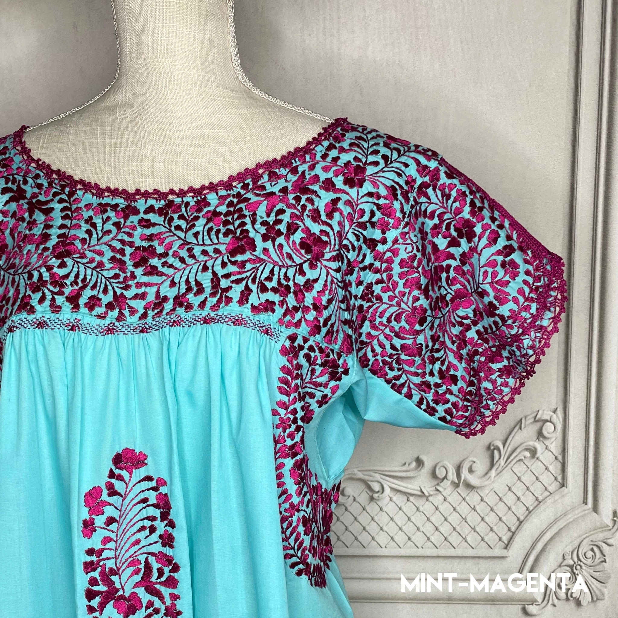 San Antonino Gala Dress - Long Mint Magenta