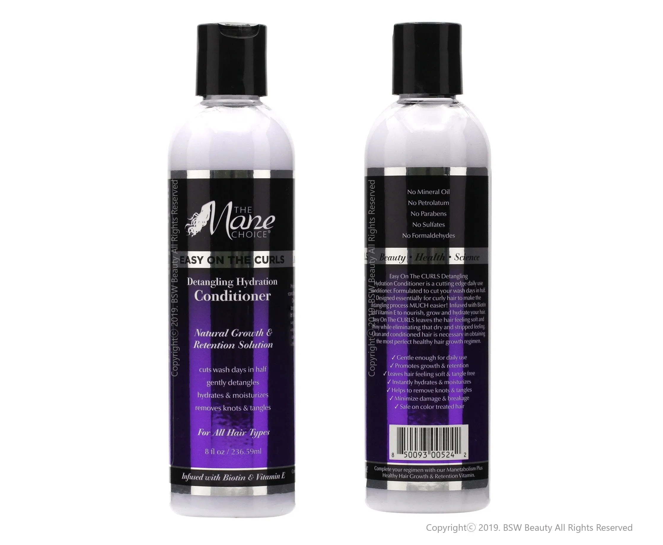THE MANE CHOICE EASY ON THE CURLS DETANGLING HYDRATION CONDITIONER 8oz