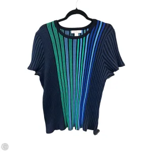 Top Short Sleeve By Liz Claiborne In Striped Pattern, Size: Xl