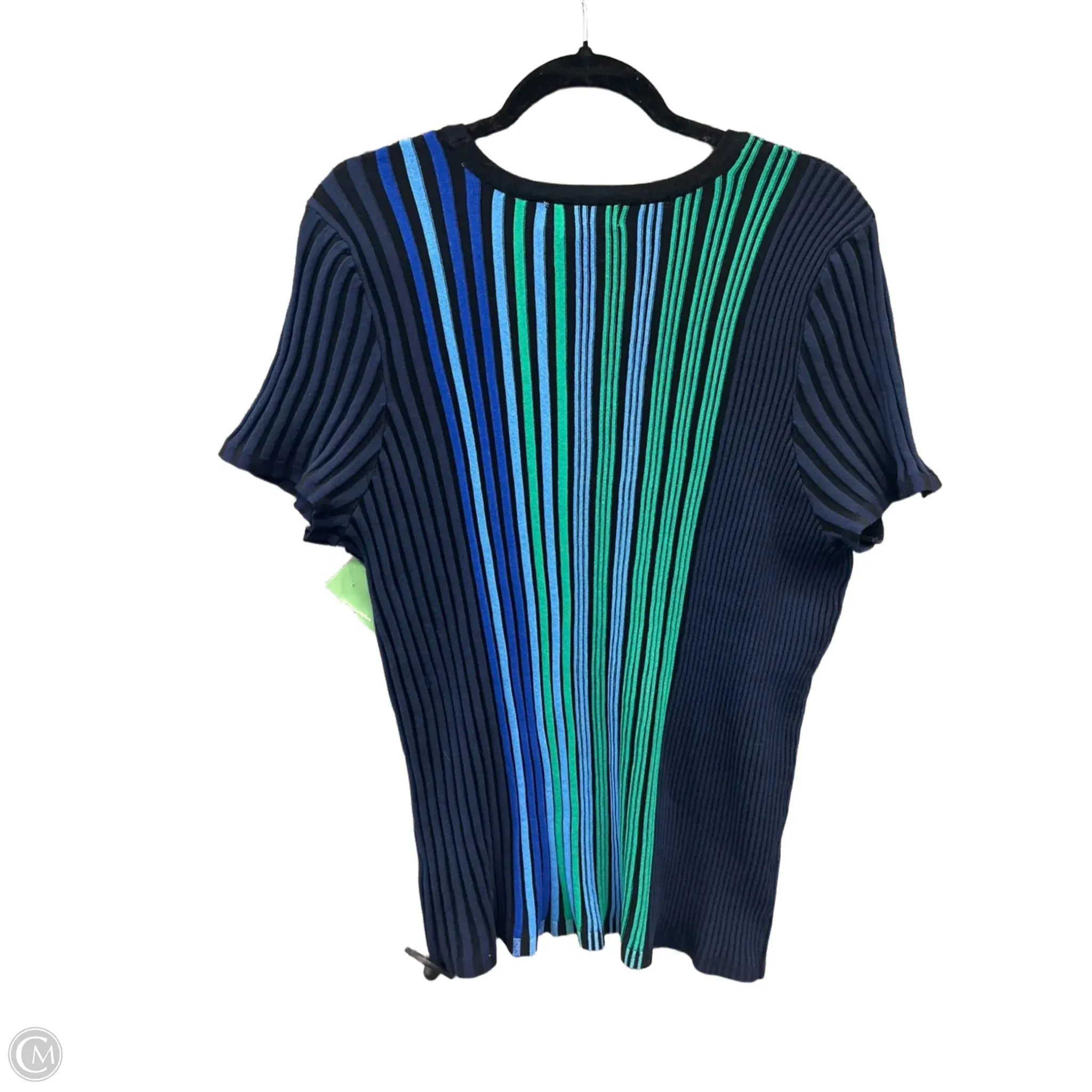 Top Short Sleeve By Liz Claiborne In Striped Pattern, Size: Xl