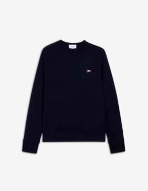 Tricolor Fox Patch Clean Sweatshirt Navy