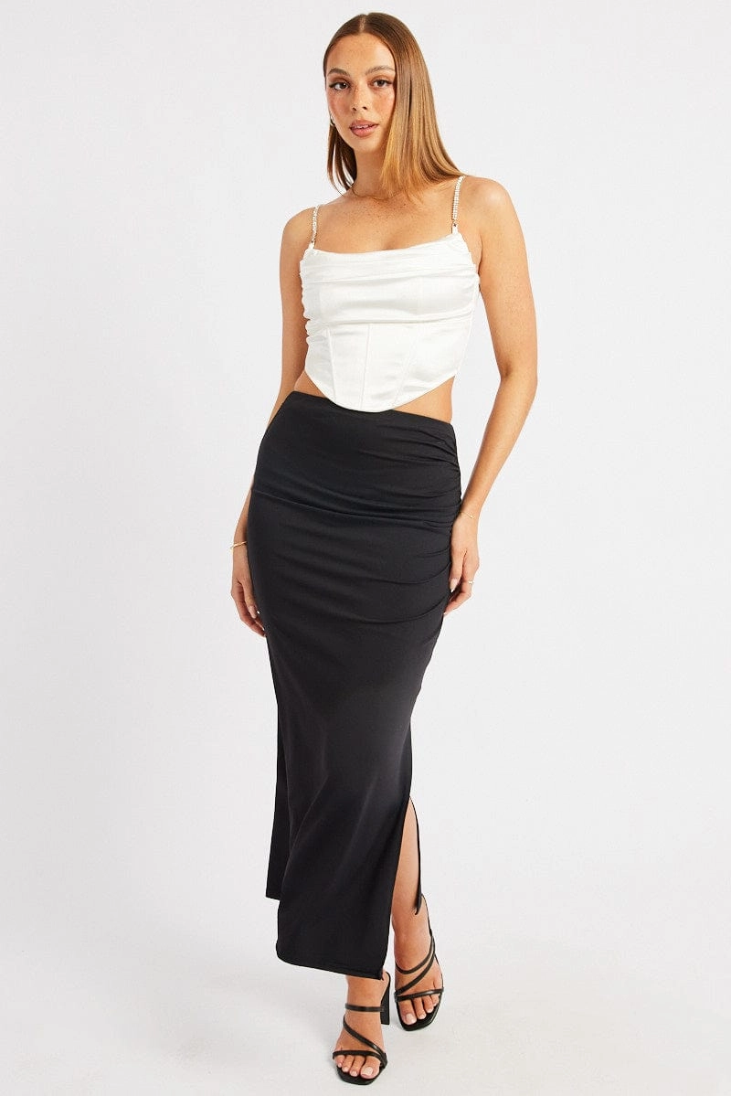 White Satin Cowl Cami Top