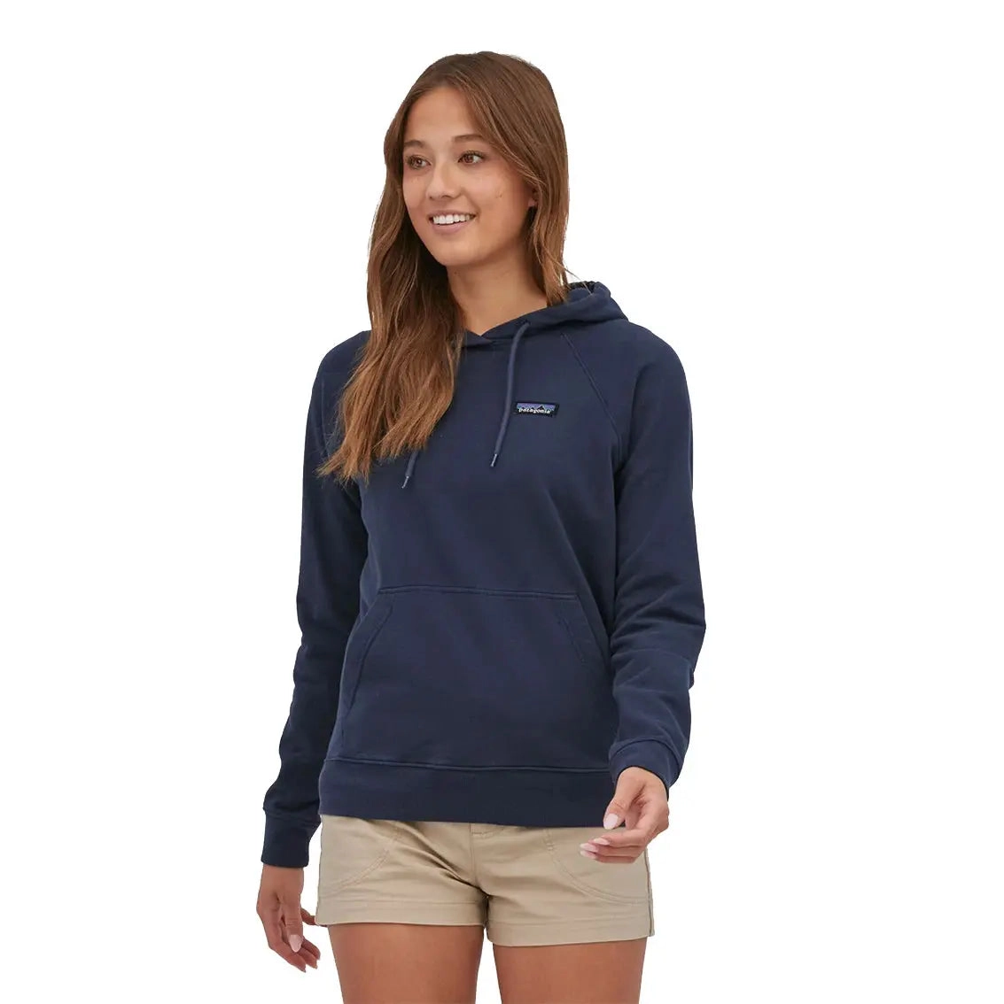 Womens Patagonia P-6 Label Organic Hoodie - Navy