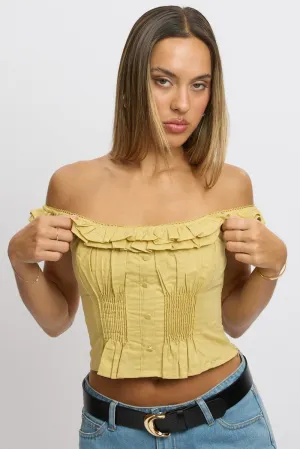 Yellow Ruffle Top Sleeveless