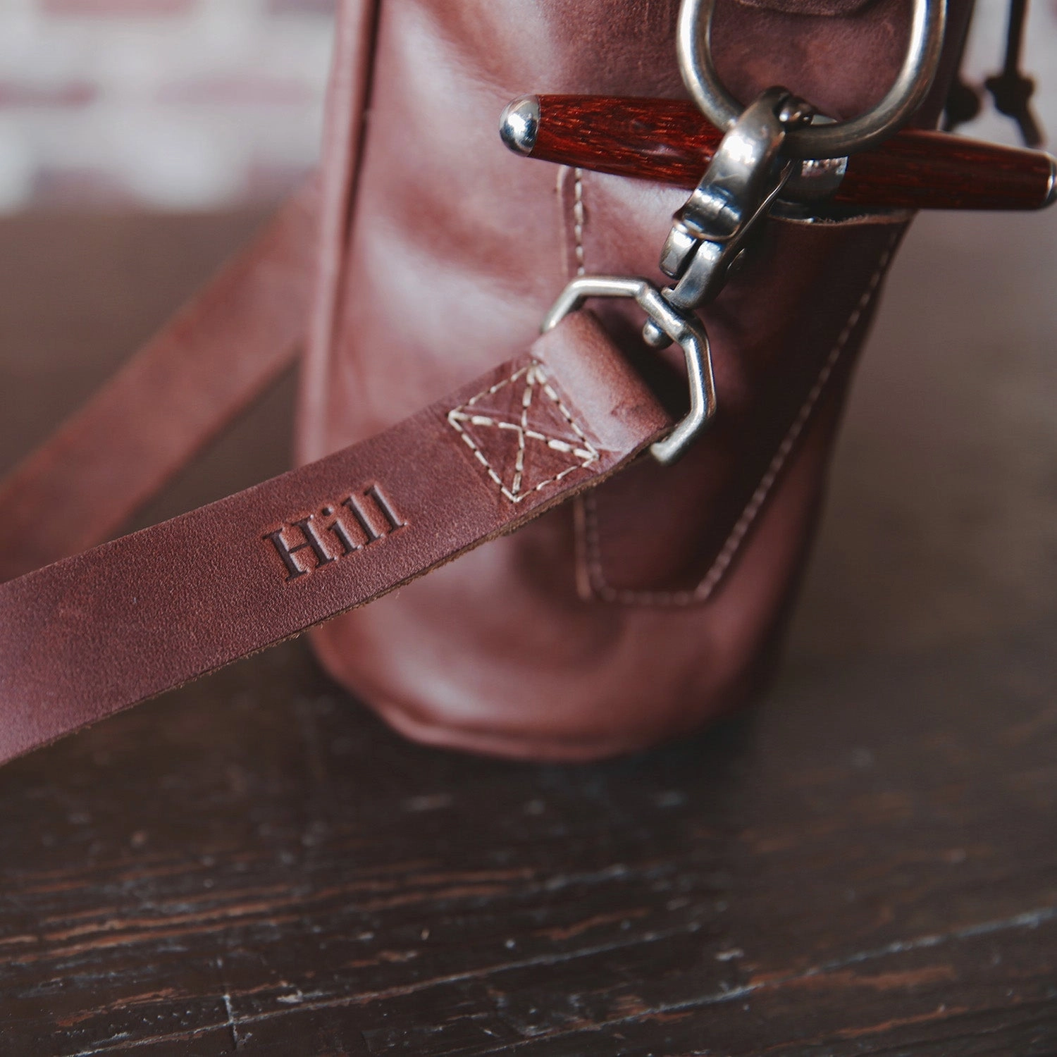 Your Logo   Our Leather - The Muscadine Personalized Fine Leather Wine Tote Wine Bottle Carrier Bag - Custom Logo and Corporate Gifting